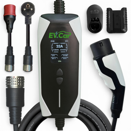 Зарядное EVCar Type2 6-32A B3 WiFi  (7кВт, 1 фаза, сменные вилки)