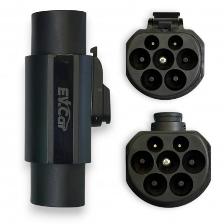 Адаптер (переходник) EVCar Type2-GB/T 32A, 22кВт  (с блокировкой rev.2)