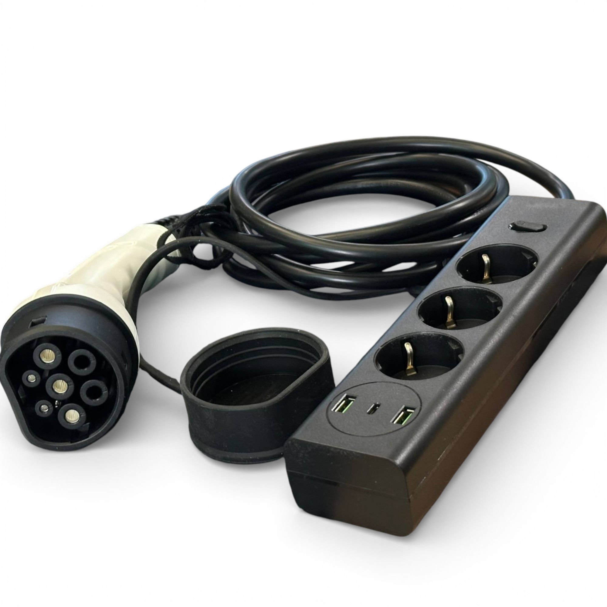 Колодка с розетками Schuko и USB, кнопка включения на пистолете Type2